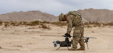 Soldier and a drone
